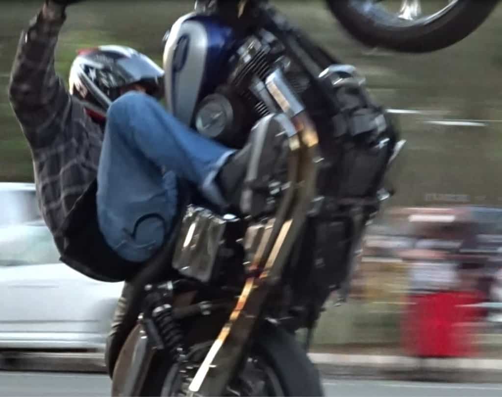 Harley-Davidson wheelie